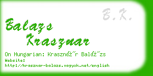 balazs krasznar business card